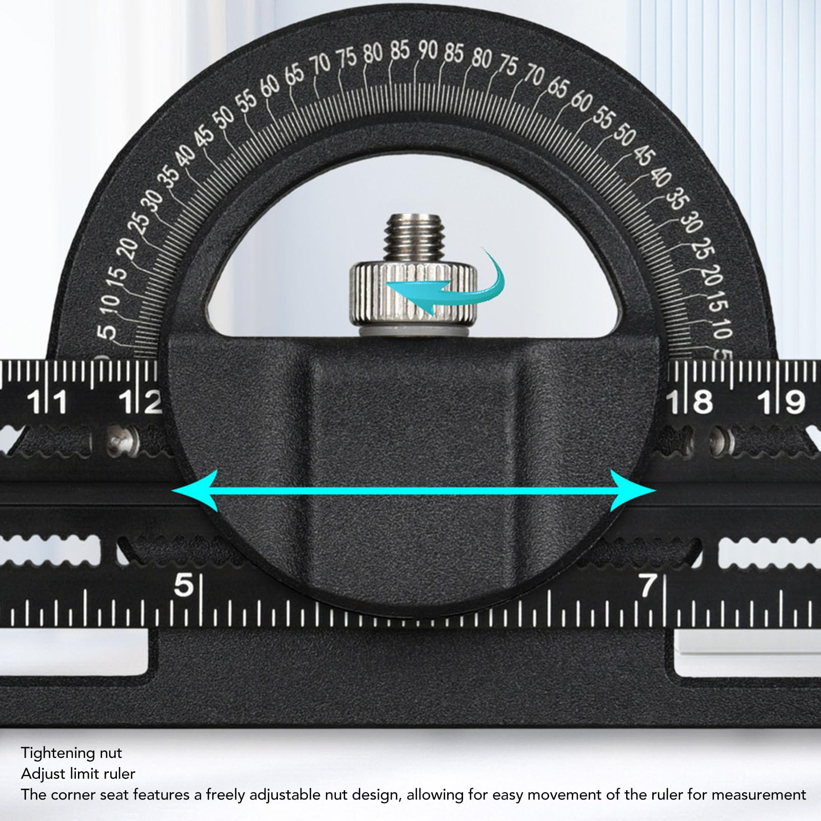 Escuadra Combinada, Regla de ángulo Deslizante de Rotación de 360 ​​grados de Aleación de Aluminio, Herramienta de Medición de Escuadra de Carpintería Métrica e Imperial de 19,69
