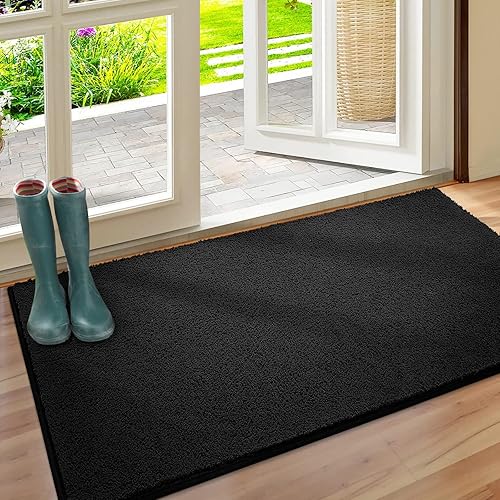 HOMEIDEAS Tapetes para puerta de interior, 30 x 48 pulgadas, súper absorbentes, antideslizantes, para entrada, parte delantera y trasera, tapete de