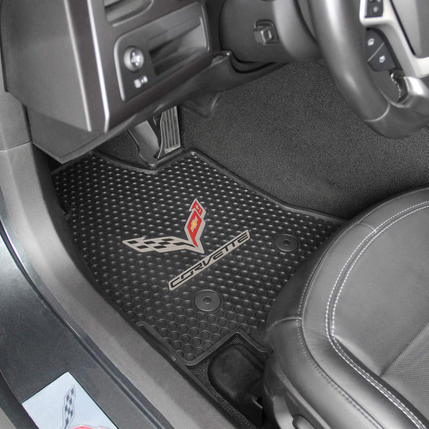 Lloyd Mats Custom-Fit All-Weather Rubber Floor Mats for Corvette C7 2014-2019 2pc Set