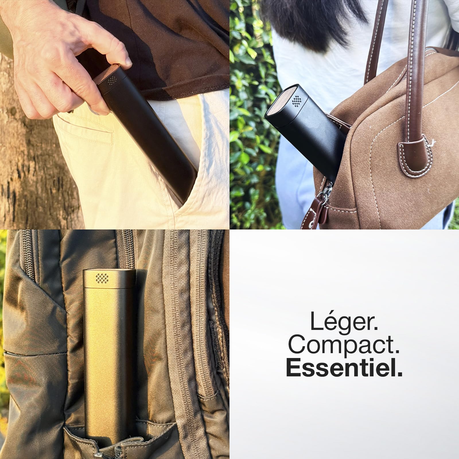 Pilulier Semainier en Aluminium - Base en Bois - Grande Capacité | Matière de Qualité Médicale sans Plastique, Mécanisme à Clic Sécurisé, Léger et Pratique en Voyage - Noir