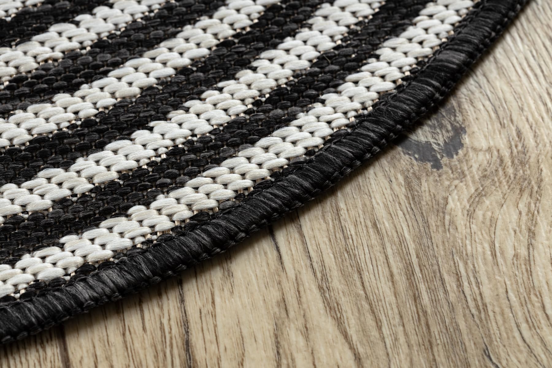 rugsx ORGANIC 1835 Tappeto sisal ecru/nero indoor & outdoor 200x290 cm