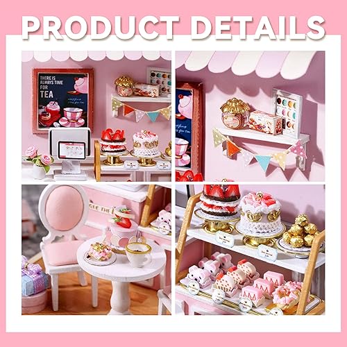 Miniatura 12 de Flever Kit de casa de muñecas en miniatura, habitación creativa con muebles para regalo romántico de San Valentín (estudio elegante)