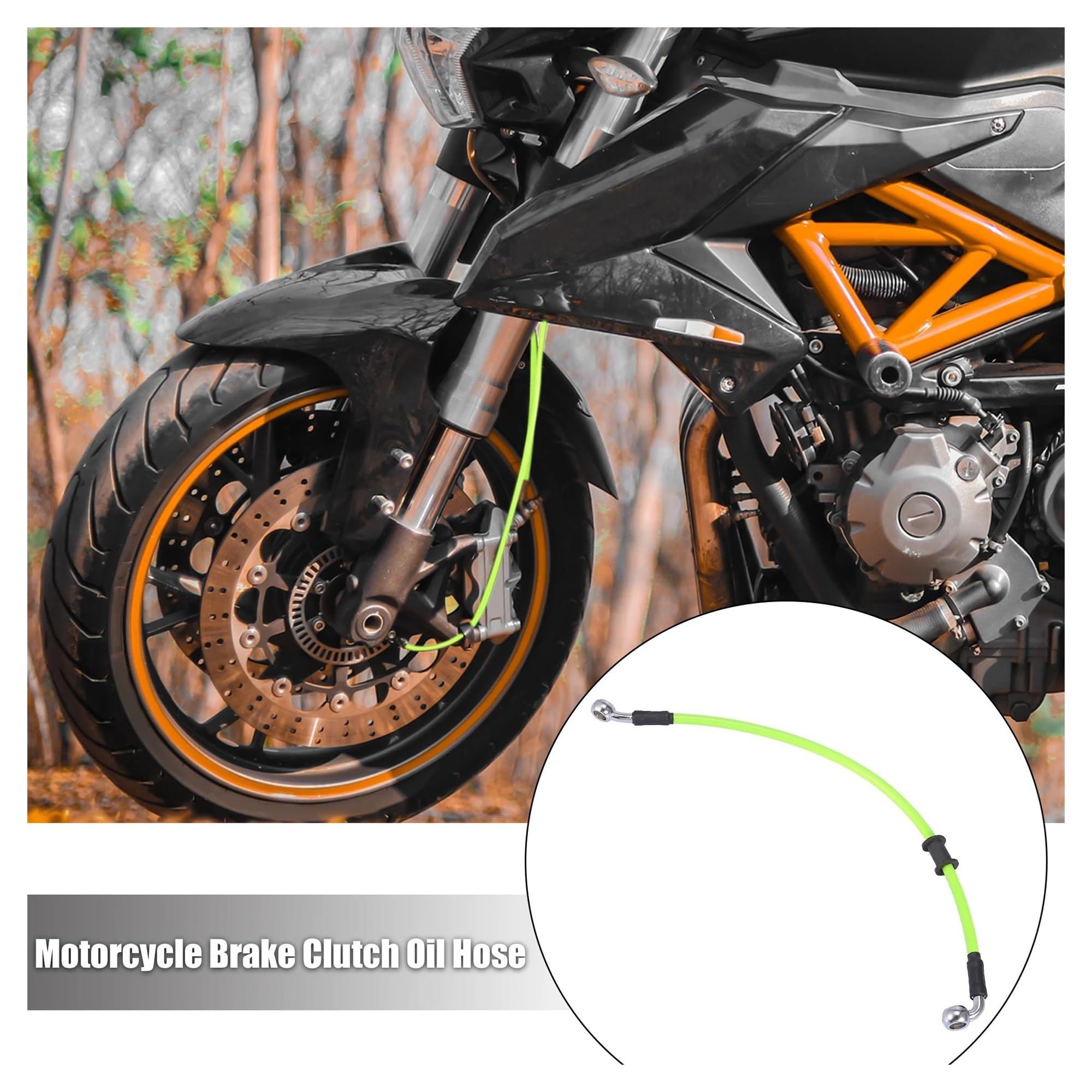DAVBIR Moto Tubo Freno Tubo Flessibile Intrecciato in Acciaio Inossidabile Rinforzato Idraulico Verde Universale da 40 Cm Tubo Flessibile per Olio Frizione Freno Moto(2000mm)