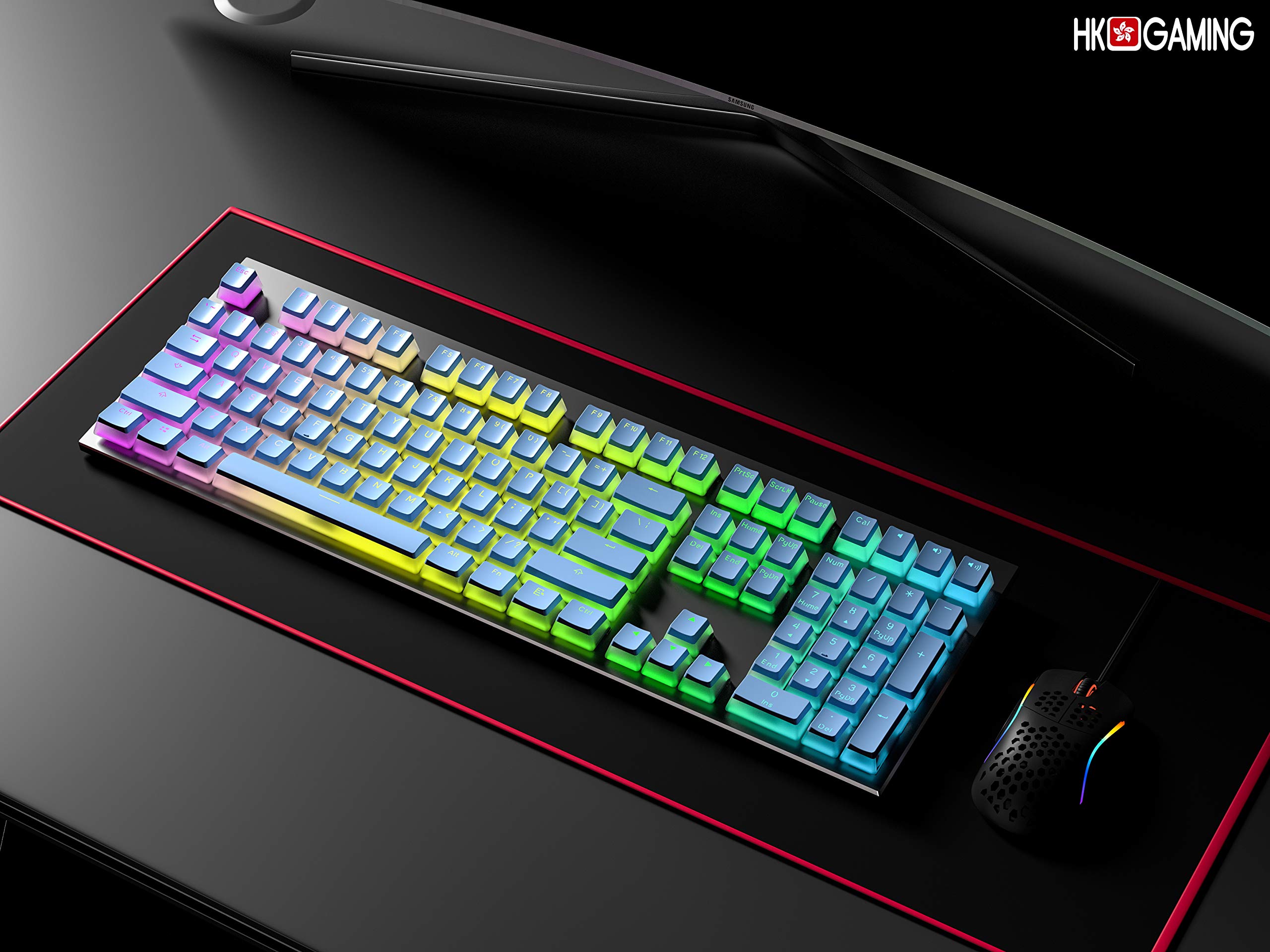 HK Gaming Pudding Keycaps Set Doubleshot PBT Keycap Set Full 108