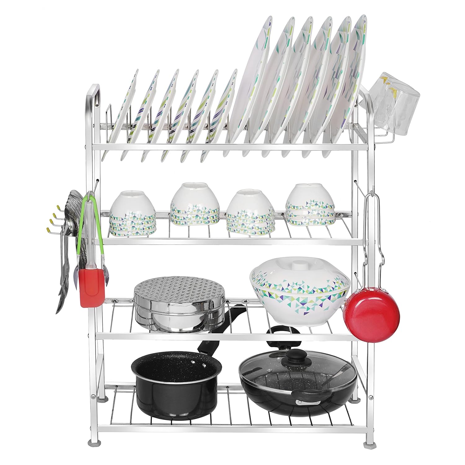 SteelManic Stainless Steel 4Tier Kitchen Utensil Dish Rack