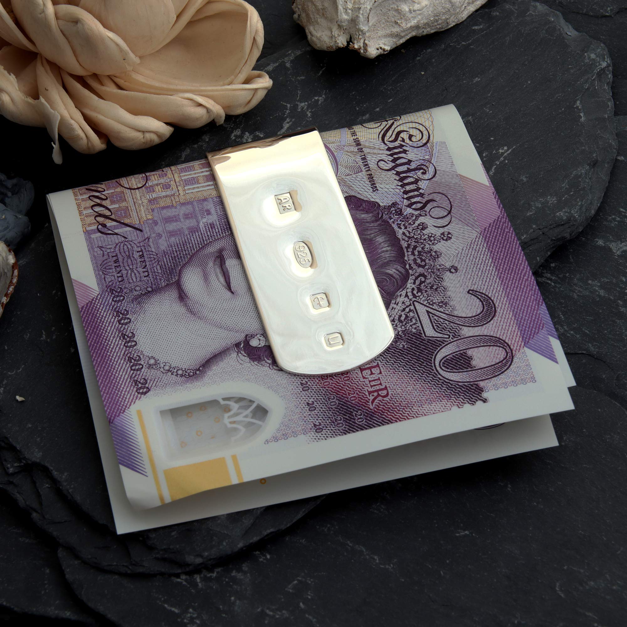 Alexander Castle Pince à Billets en Argent Massif 925 avec Poinçon pour Homme présentée dans Un Coffret Cadeau - Cadeau Homme