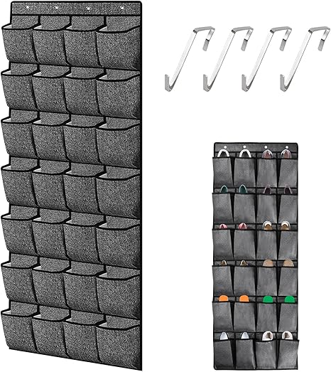 Scarpiera Da Porta Con 24 Tasche In Rete - Organizer Appendiabiti Per Armadio, Grande Capacità - 4
