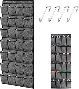 Organizer Scarpiera Da Appendere A Porta - 24 Tasche, Risparmio Spazio Per Camera, Bagno, Soggiorno