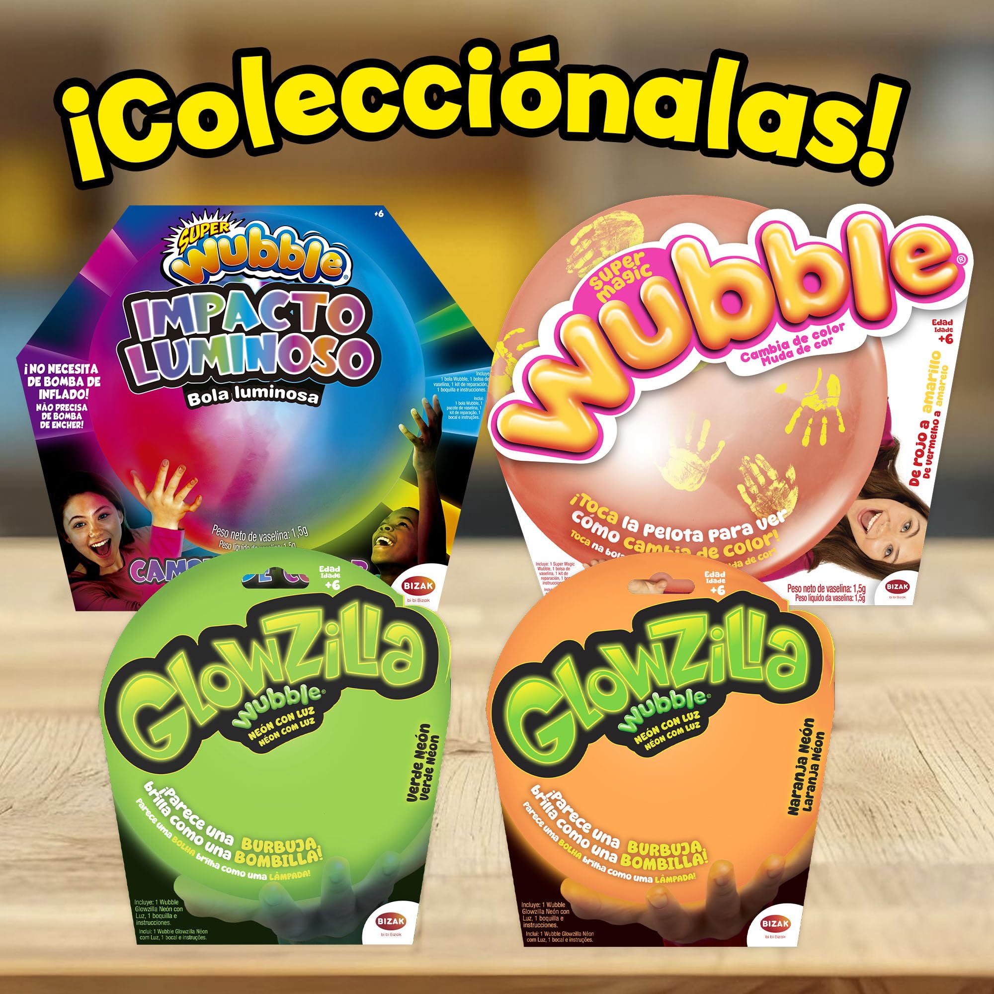 Bizak Super Magic Wubble Color Rojo, Pelota Gigante con Efecto Cambio de Color al tocarla, hasta 75 cm, Flexible y Ligera, no Necesita Bomba de inflado, para niños Desde 6 años (62941620-2)
