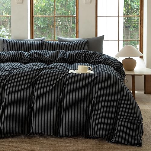 Miniatura 9 de BESTDESIL Funda de edredón verde oliva, funda de edredón de algodón lavado matrimonial, juegos de ropa de cama cómodos para todas las estaciones,