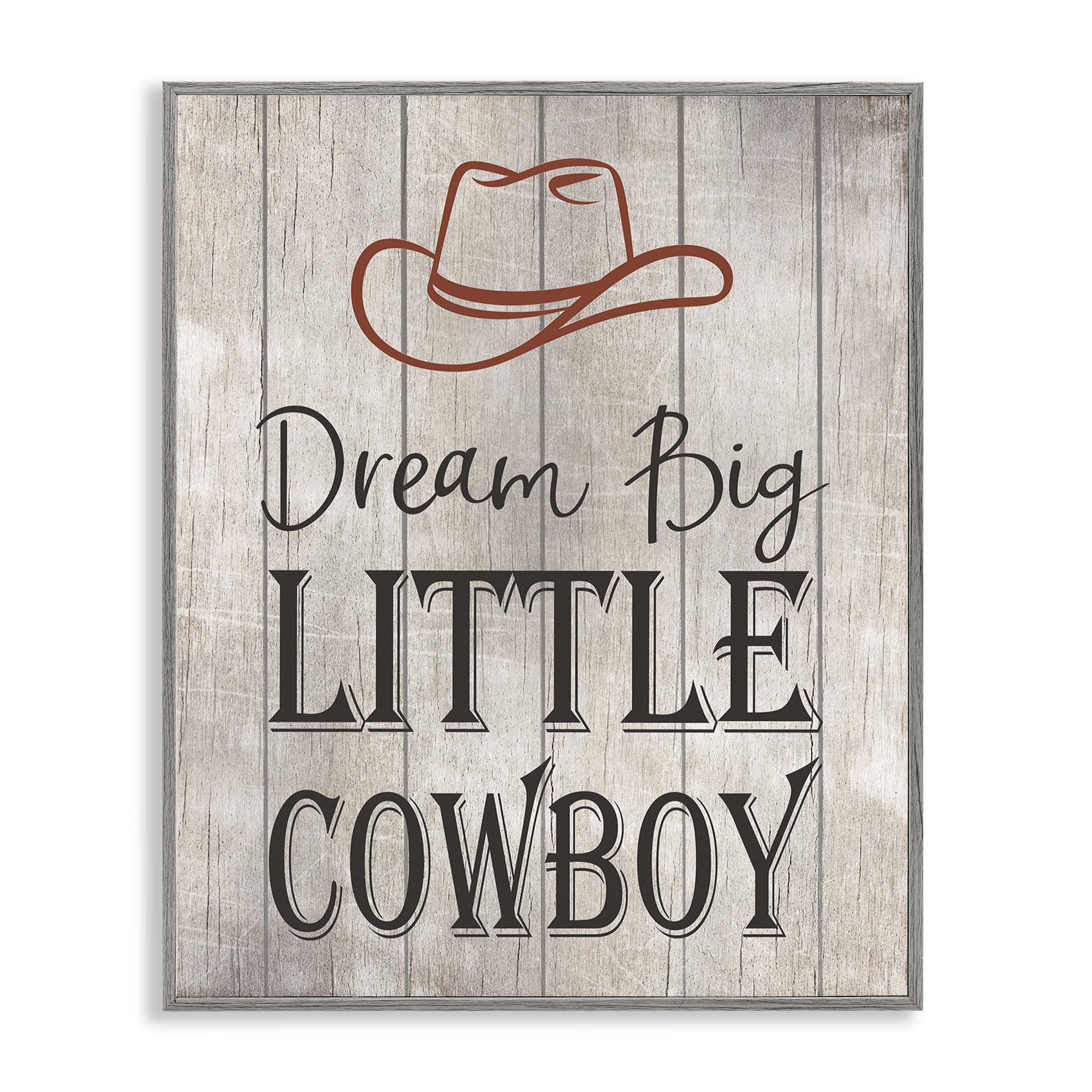 Dream Big Little Cowboy cadeau de naissance idéal giclée encadrée Stupell Industries - 8