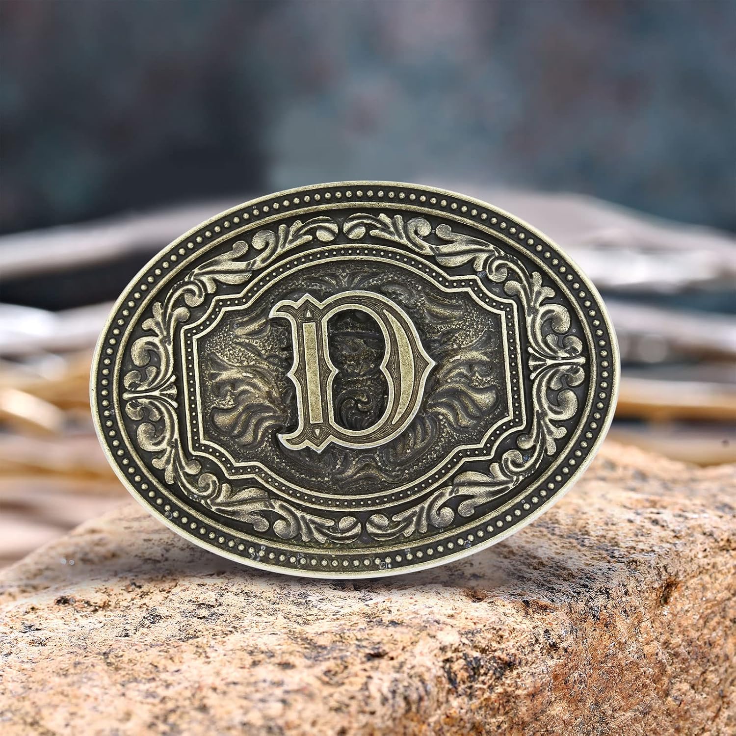 Btilasif Western Belt Buckle Initial Letters ABCDEFG to Z Cowboy Rodeo Belt Buckle for Men Women Cowboy Cowgirl - Image 2