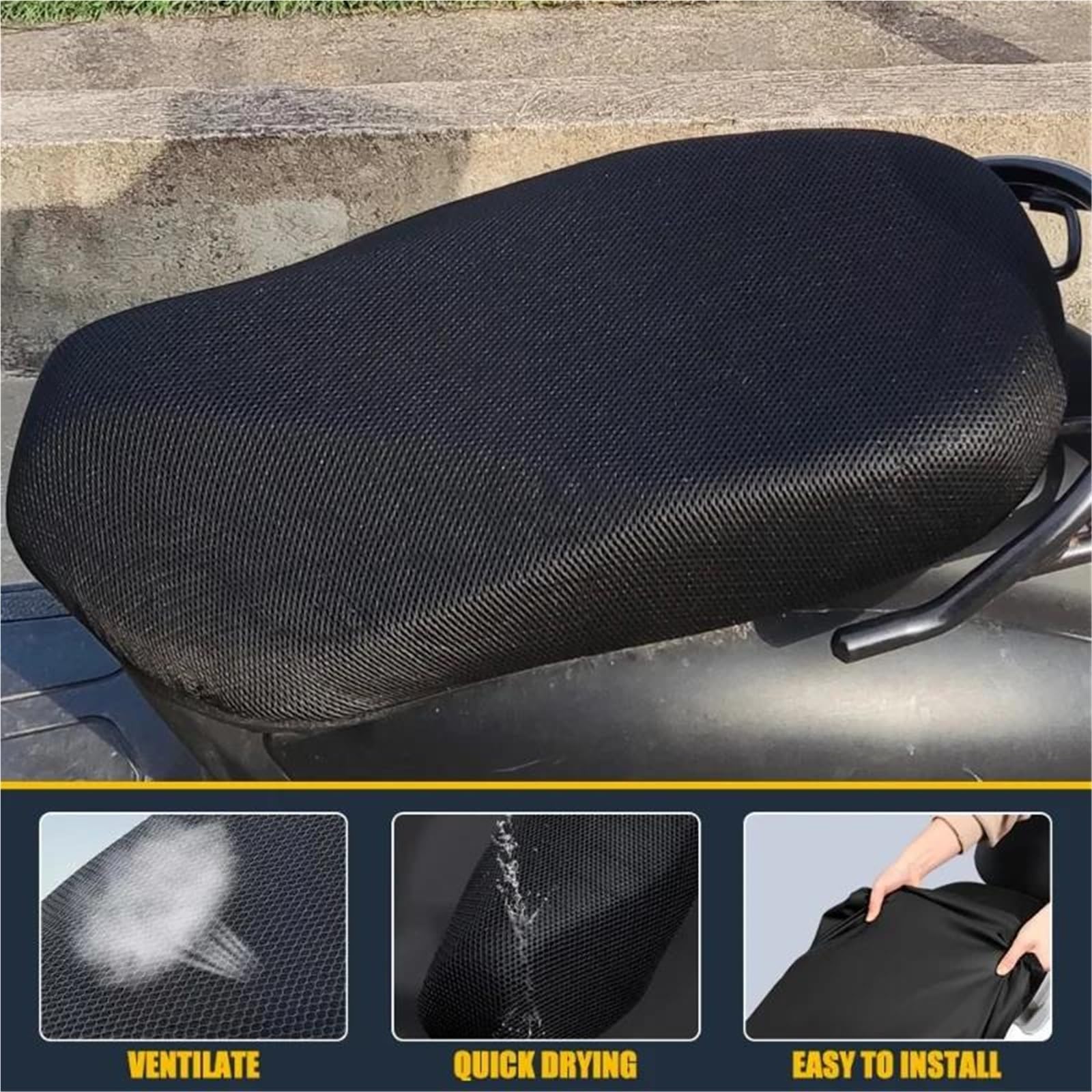 Funda De Asiento De Malla 3D Para Scooter Piaggio - Liberty, MP3, Medley, Beverly, Zip | Transpirable, Antideslizante Y Cómoda