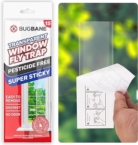Trampas para moscas de ventana para interiores, paquete de 15 tiras transparentes para interiores. La única trampa para moscas de interior de doble