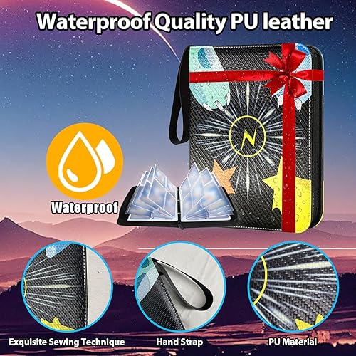 Miniatura 5 de Carpeta de tarjetas para tarjetas Pokémon, con 520 bolsillos, 65 mangas, soporte para tarjetas de intercambio de juegos, álbum de coleccionista de 4