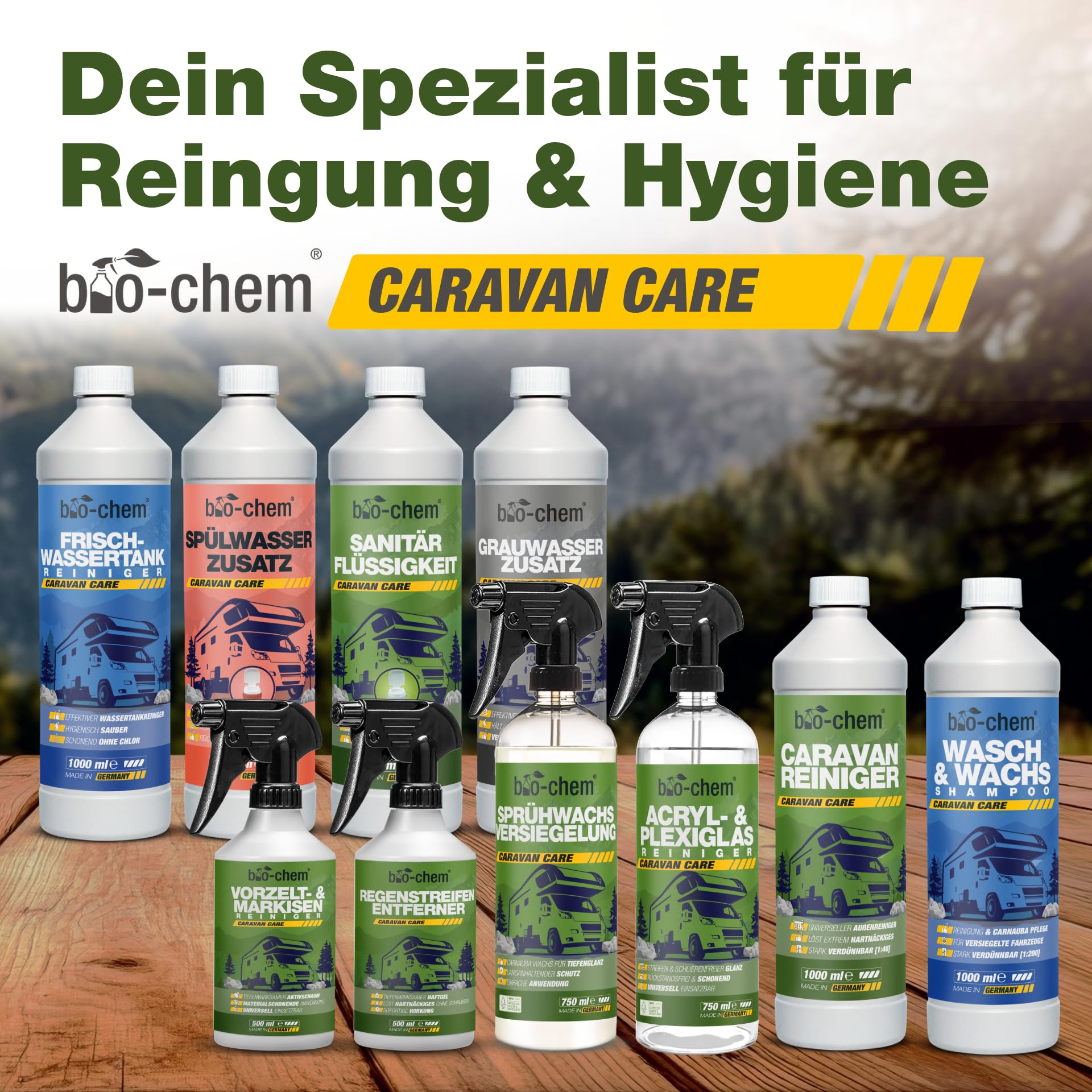bio-chem Sanitärflüssigkeit Campingtoilette 2x 1L | Mikrobiologischer Toilettenzusatz gegen Gerüche & Fäkalien für mobile Toilette und Chemietoilette