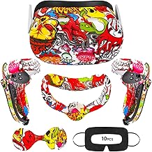 Accessories for Oculus Quest 2, VR Silicone Cover Skins for Meta Quest 2, Include Quest 2 Controller Grip Leather Cover, VR Shell Cover, Face Cover, Lens Cover and Disposable Eye Cover