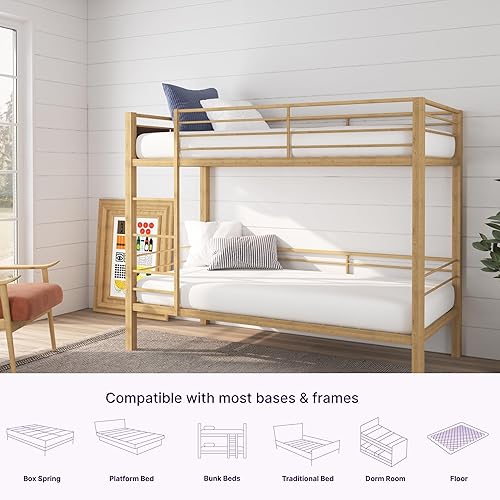 Miniatura 3 de NapQueen Colchón de espuma viscoelástica Twin de 5 pulgadas, sensación media, certificado CertiPUR-US, cama en una caja, funda de tela suave