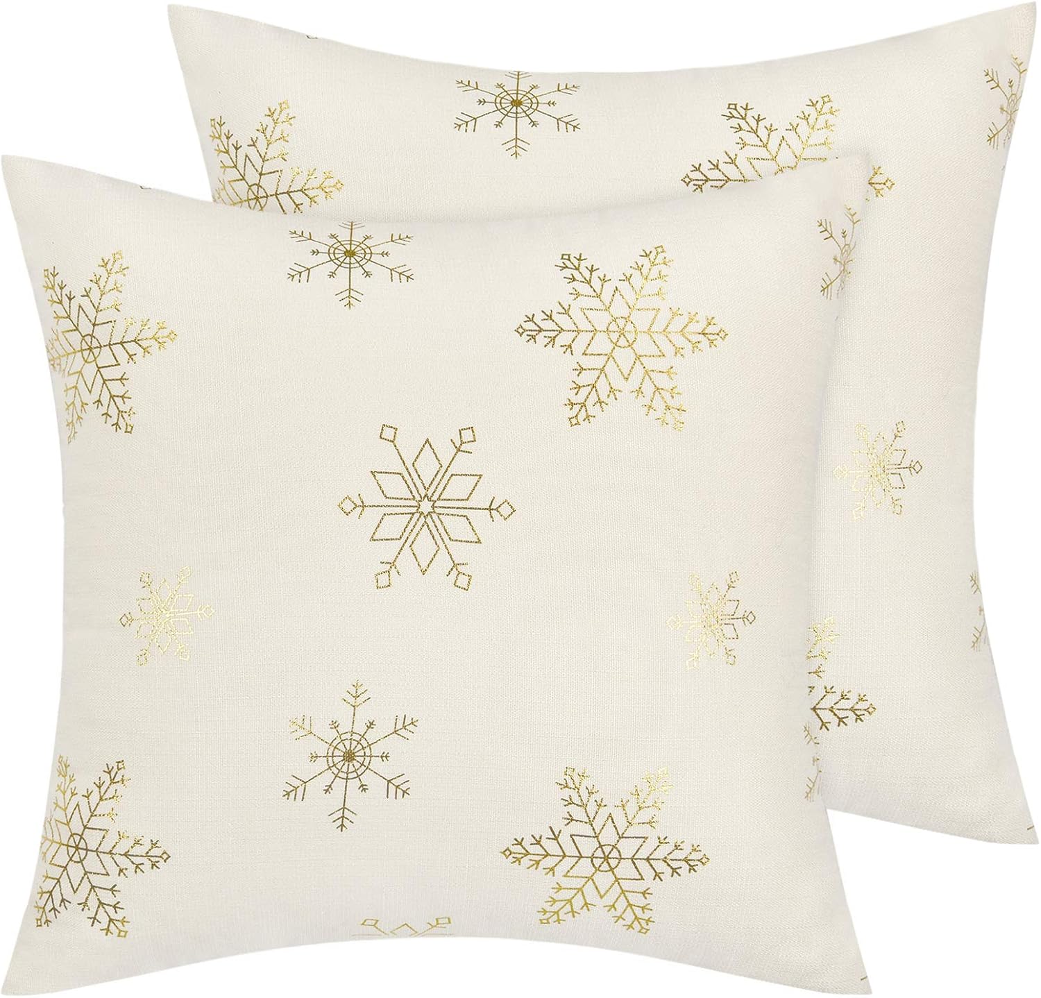 VERTKREA Christmas Snowflake Pillow Covers, Bronzing