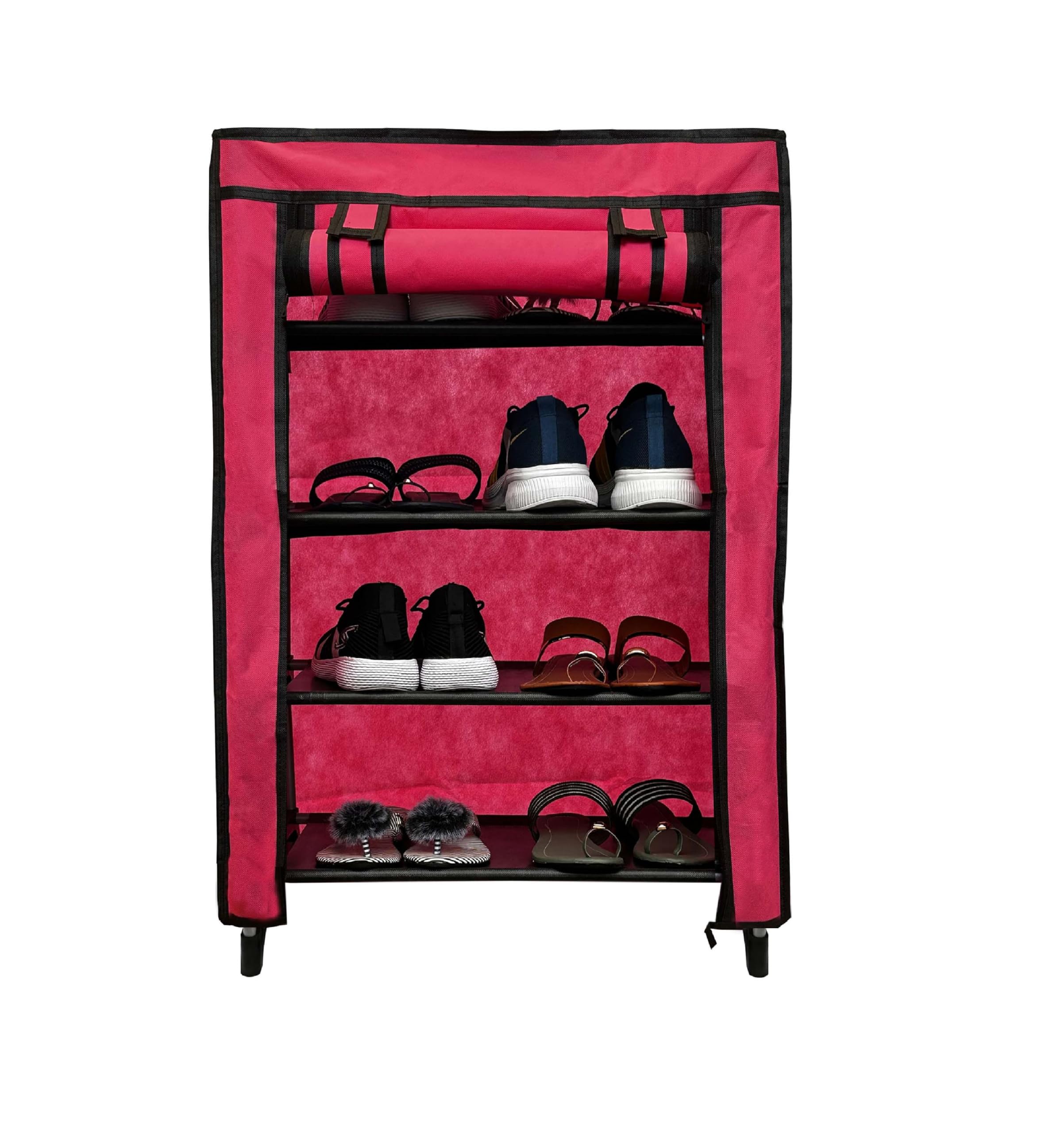 SANAMSTORE Metal 4 Tier Rack Shoe/Clothes/books stand Rack with cover for home (Need to Be Assemble - DIY) -Pink, Cm (B0B1VBPR7P) Amazon Price History, Amazon Price Tracker