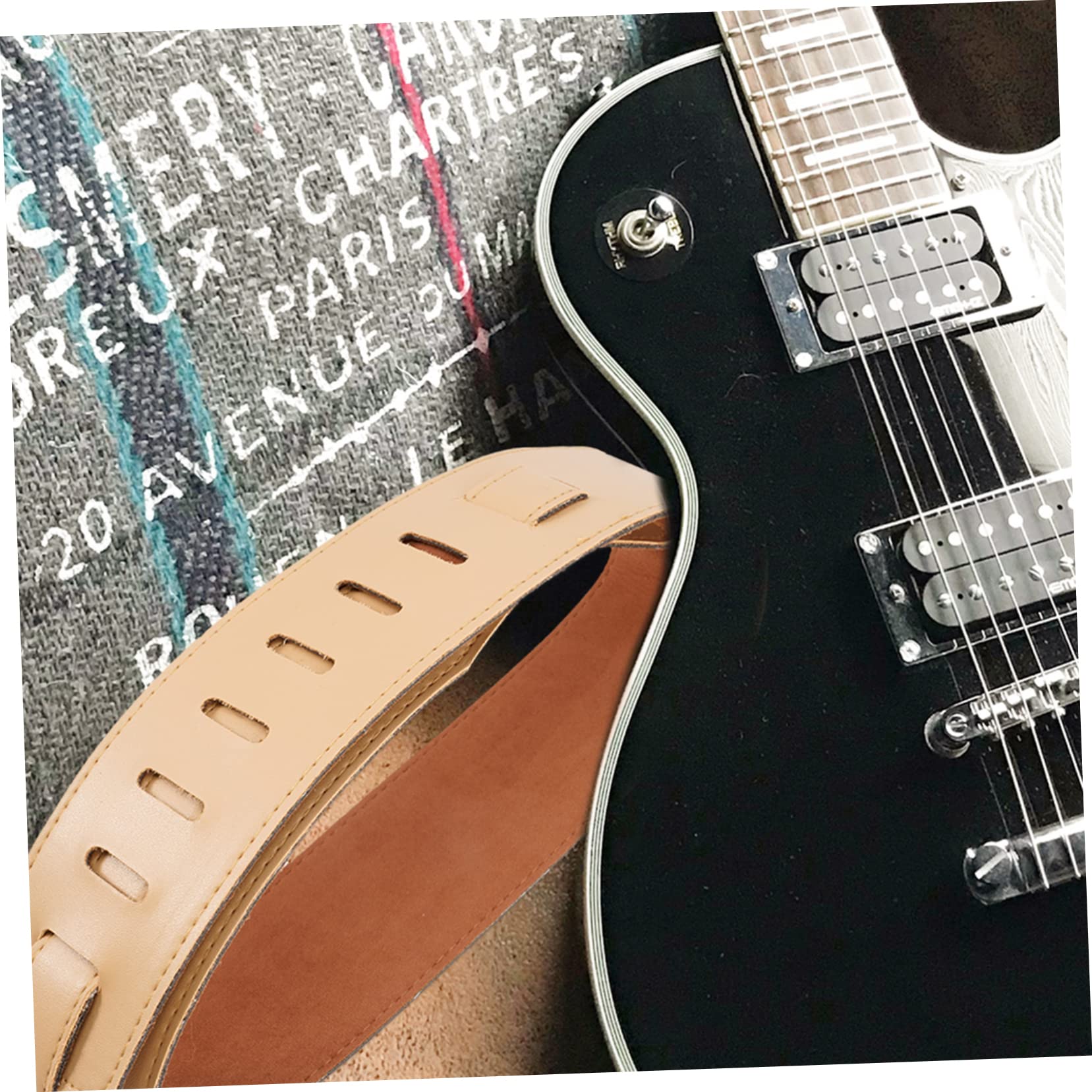 VICASKY 4 correas de guitarra de piel sintética ajustable y resistente para guitarras acústicas, cómodas y duraderas