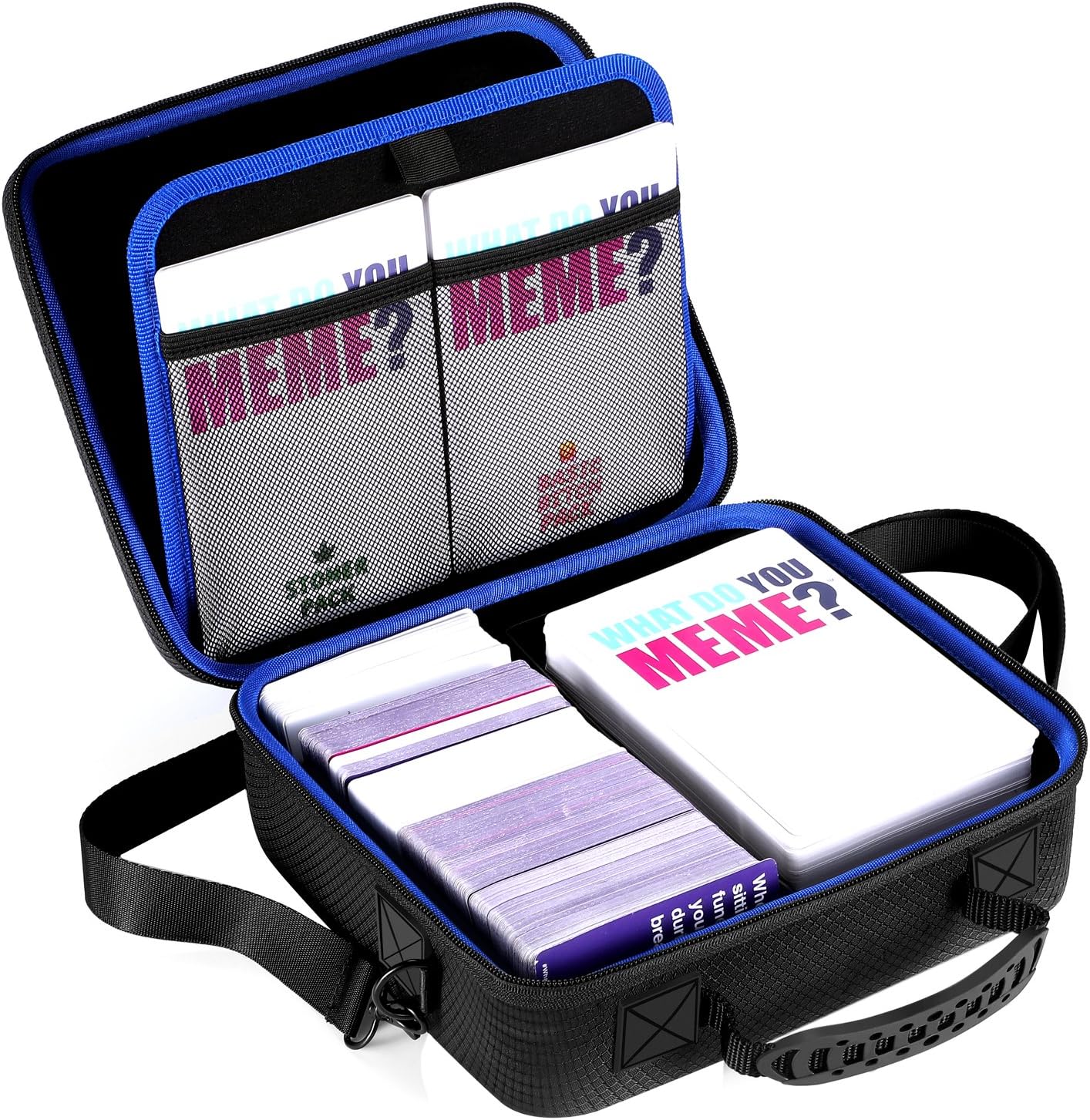 DACCKIT Travel Carrying Case Compatible with What Do You Meme Adult Party Game - Fit Basic and all Expansion Packs Party Game Cards