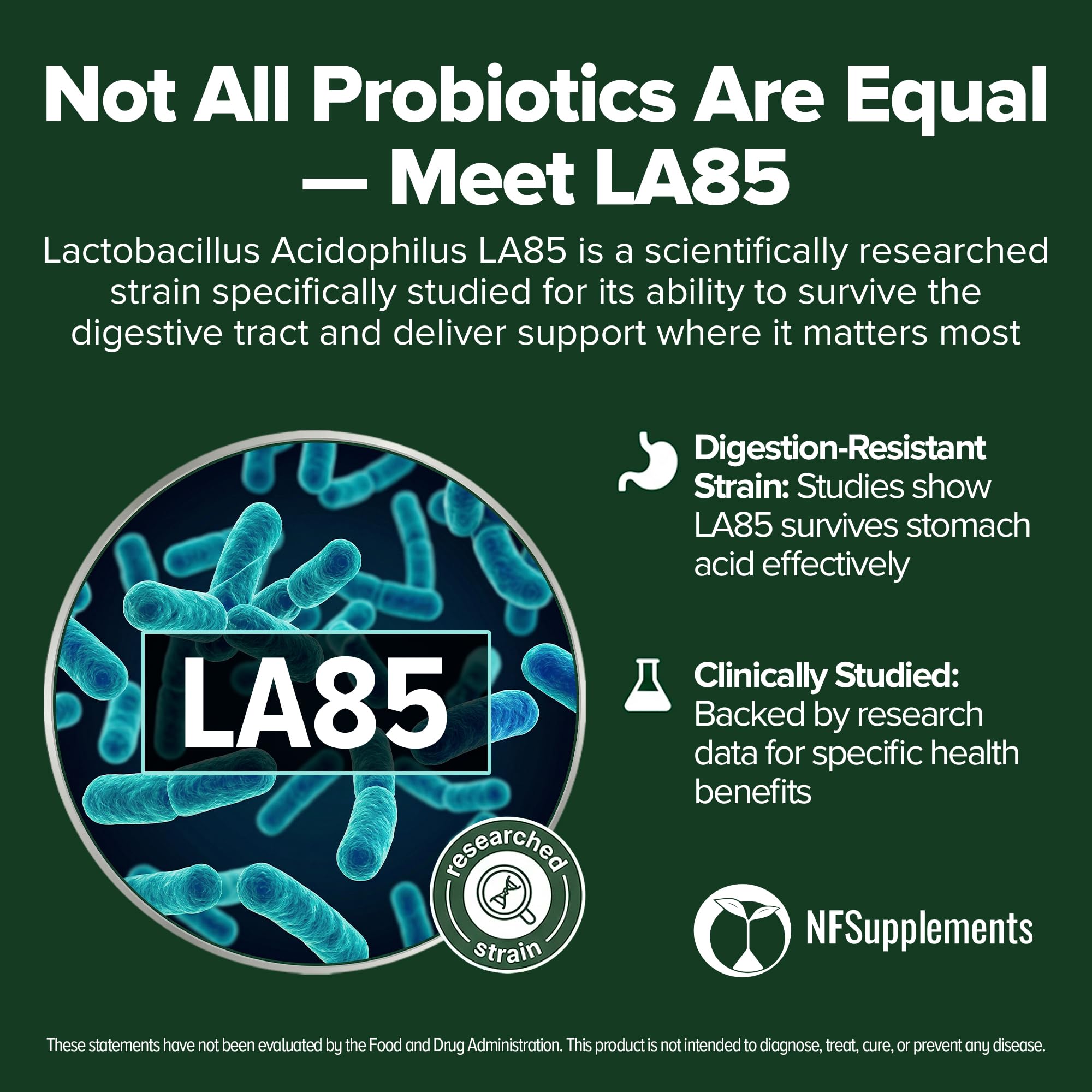 Natural Foundation Supplements Lactobacillus Acidophilus Probiotic - 240 Tablets (4 Month Supply) - 3B CFU Researched Strain LA85 - Manufactured in a GMP Facility (240, Lactobacillus Acidophilus) — Amazon image 2