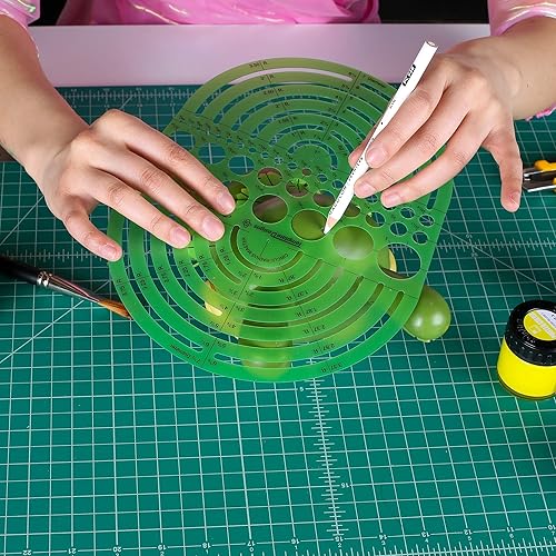 Miniatura 7 de ALVIN, TD445, plantilla de guía circular, herramienta de dibujo y dibujo para artistas, arquitectos, diseño y dibujo 44 círculos, 7 pulgadas x 9.25