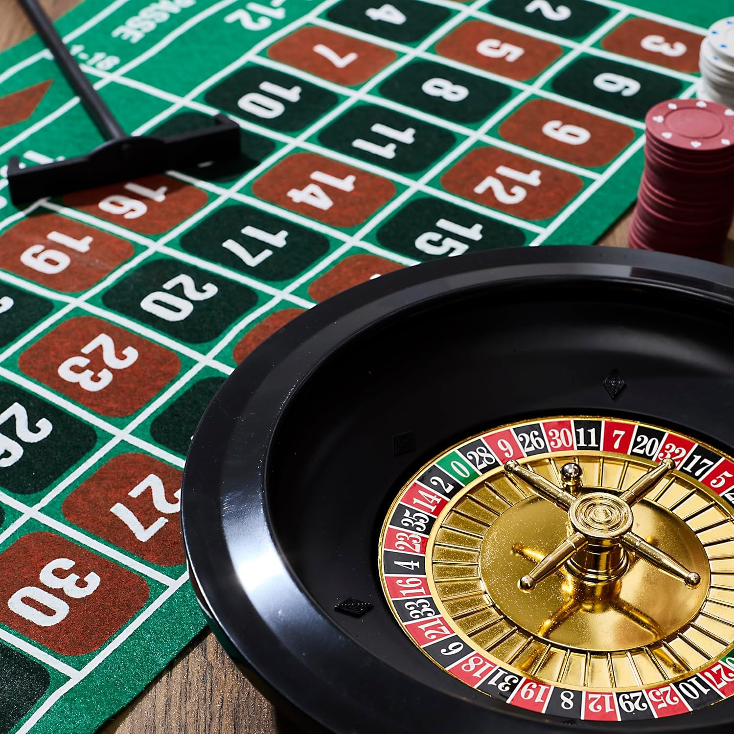 Gioco Roulette da Tavolo grande 40cm Tappeto casino 80x30 con Carte 60 Fiches Gioco per Adulti Set Completo per Giocare a Casa o in Festa