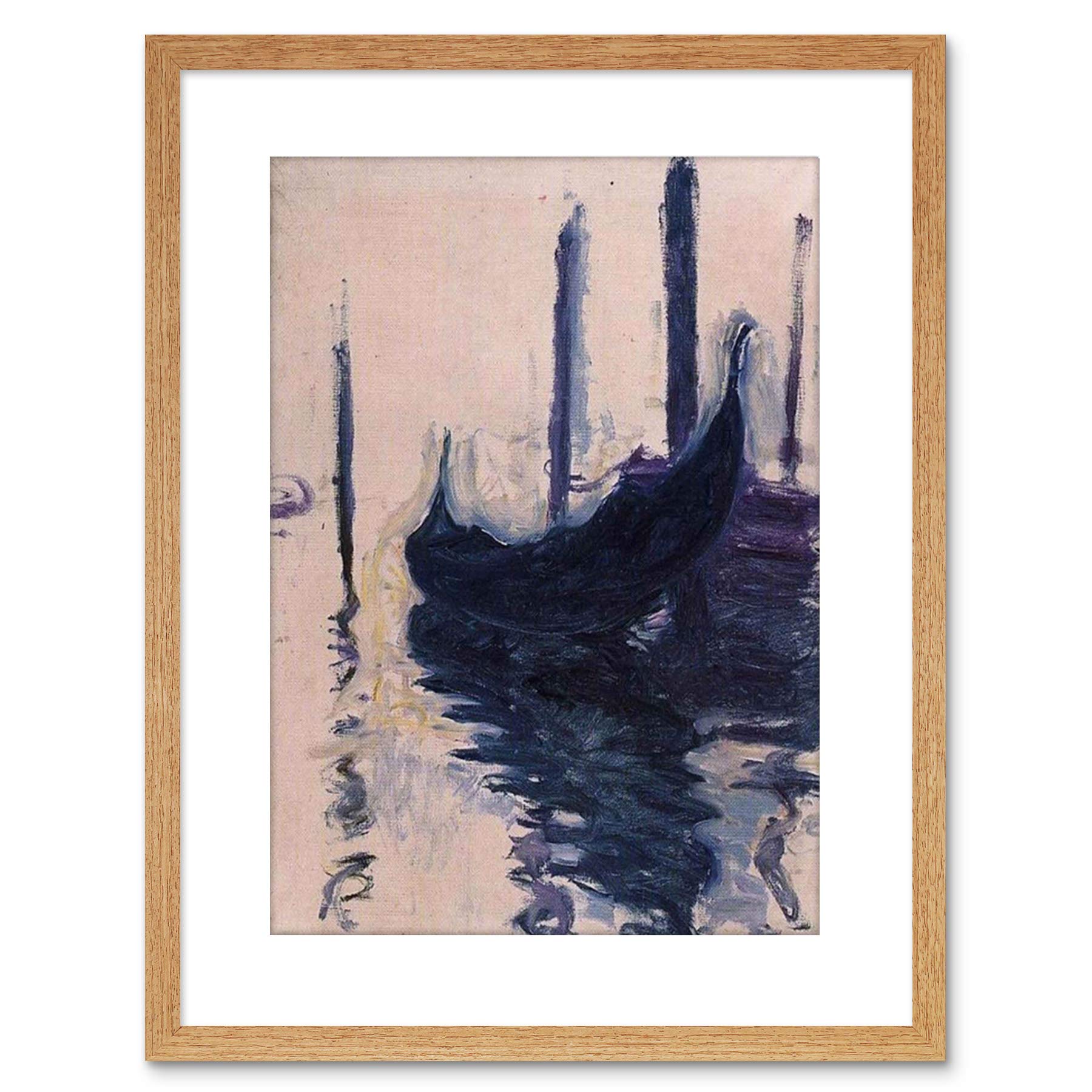 Wee Blue Coo Monet Gondola In Venice Old Master Painting Framed Wall Art Print