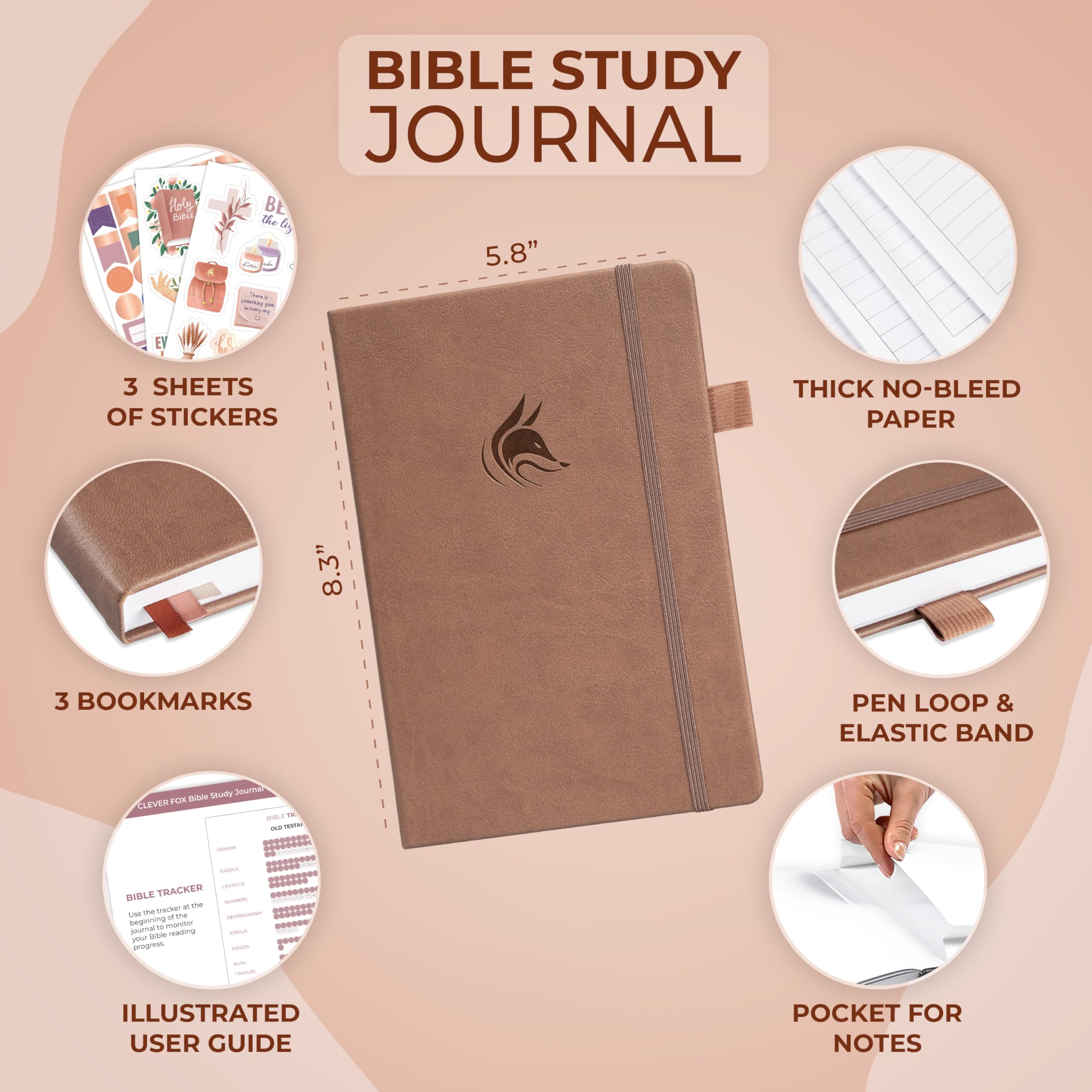 Clever Fox Bible Study Journal, Church Notes Notebook, Note Taking & Journaling Kit - Image 2
