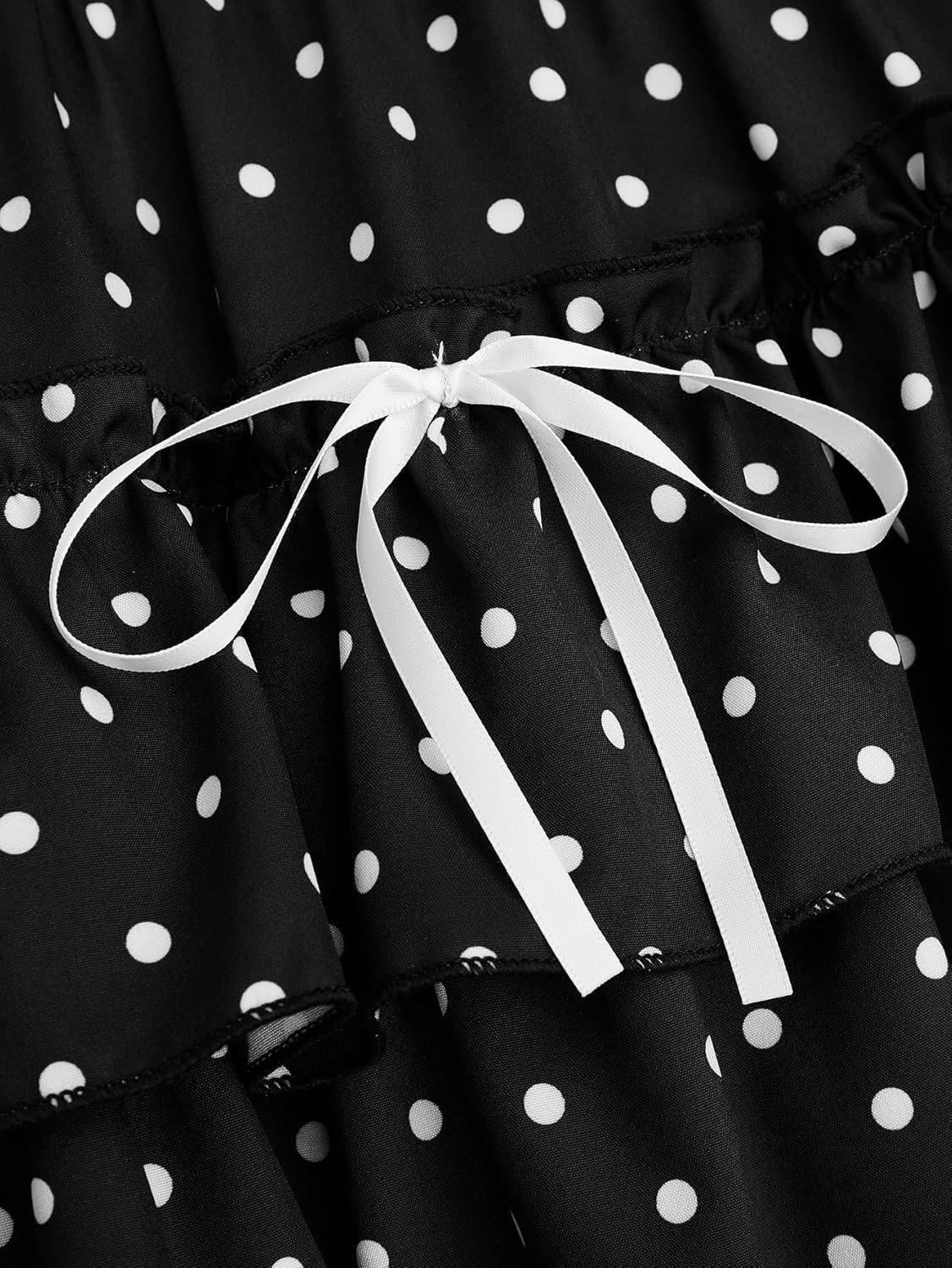 Verdusa Women's Y2K Polka Dots Lace Mini Skirt Ruffle Tiered Layered A Line Skirts - Image 6