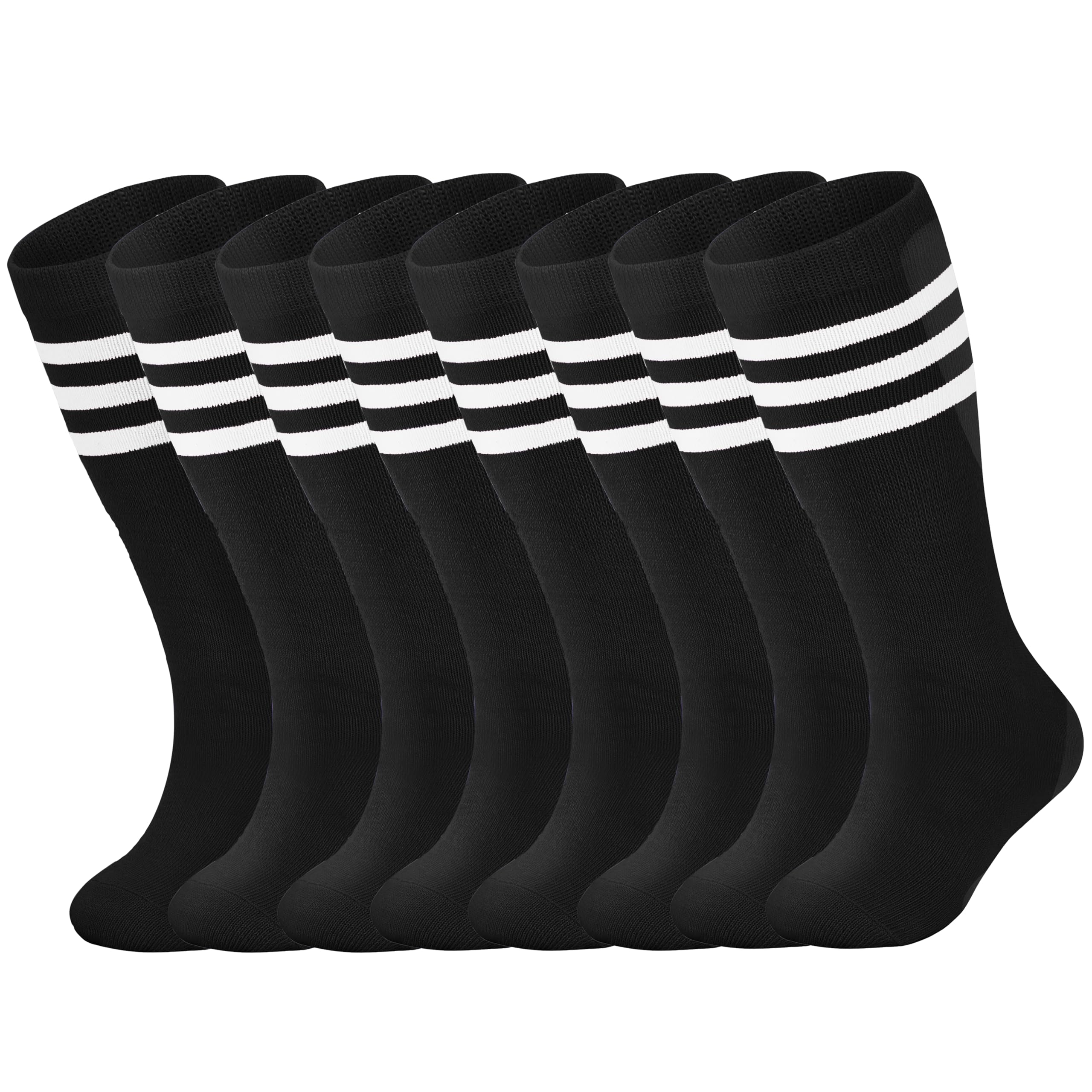 Sea Zaela 4 Pairs Kids Halloween Striped Knee-High Crew Length Socks Unisex Casual 1-6 Years Small Red 4