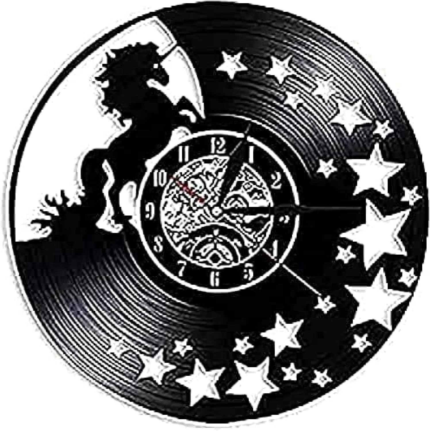 Round Wall Clock Running Wall Clock Vintage Family Nursery Wall Art Childcare Silent Clock Decorative Gift