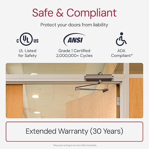 Miniatura 4 de Cierrapuertas Lawrence de Grado Comercial para Puertas MedianasPesadas 1 - Cierrapuertas Automático Comercial de Montaje en Superficie con Control