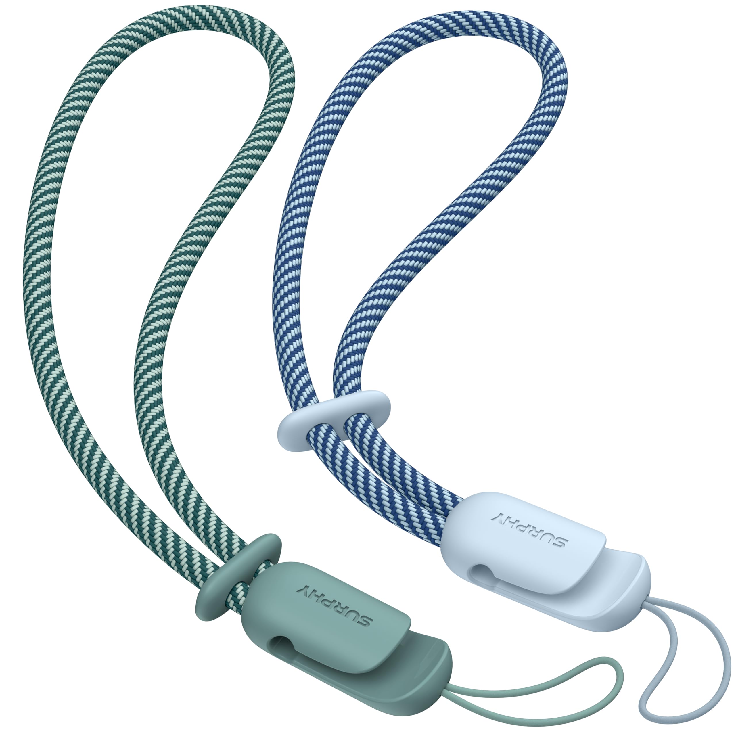 SURPHY Cordino per Cellulare,2 Pezzi Regolabili Universale Cordino,Compatibili con Custodia del Telefono per iPhone/Samsung/Xiaomi/Airpods e Molto Altro Ancora,24cm(Blu nuvola & Verde)
