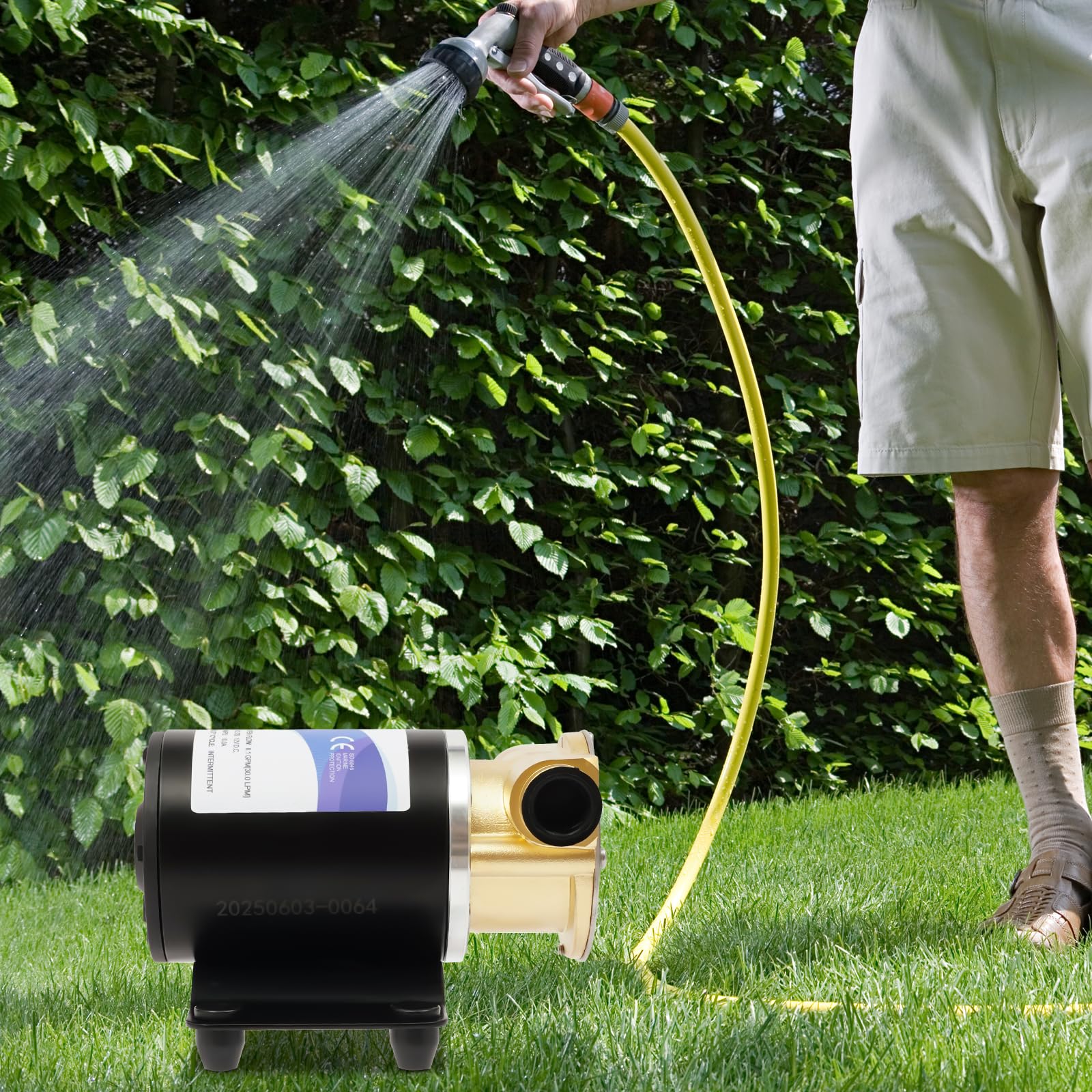 Bomba de agua de 120 W CC, 2850 rpm, silenciosa autocebante, 30/23 l/min, bomba sumergible para agricultura, jardín, estanque y drenaje de barcos (30 litros por minuto)