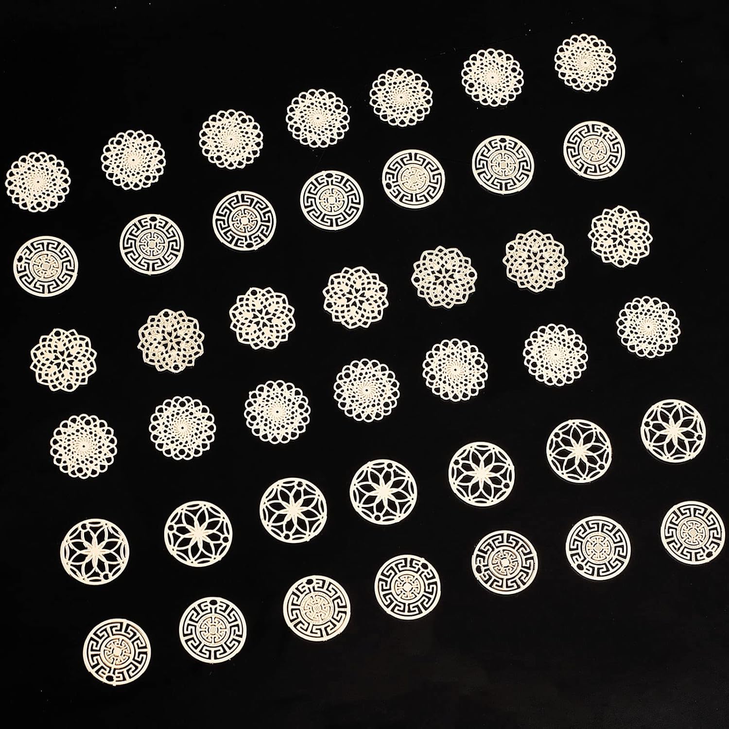 CHGCRAFT Brass Filigree Charms Connectors Flat Links Golded Hollow Filigree Pendant for DIY Bracelet Earring Necklace Jewelry Making - Image 5