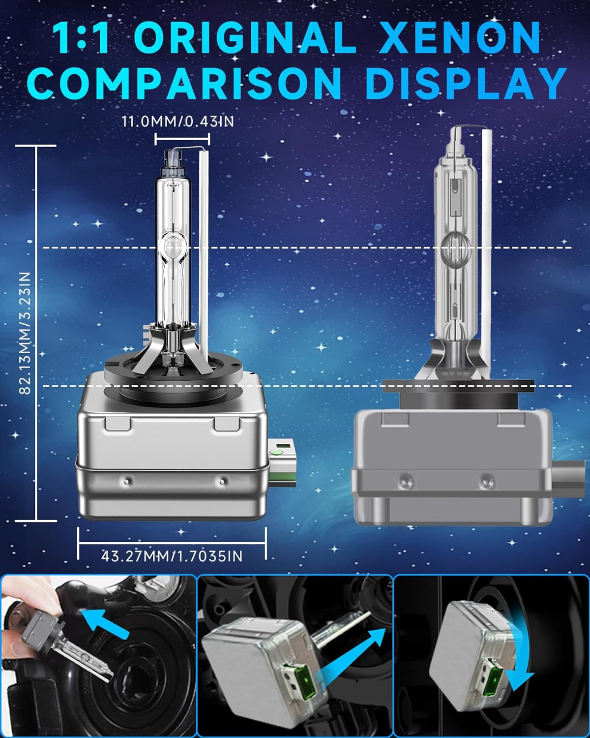 Fit for Dodge 2011-2024 Charger 2015 2016 2017 2018 2019 2020 Challenger D3S HID Xenon Headlight Bulbs,350% Brightness,High Low Beam Light Bulb,6000K White,Plug and Play,Pack of 2