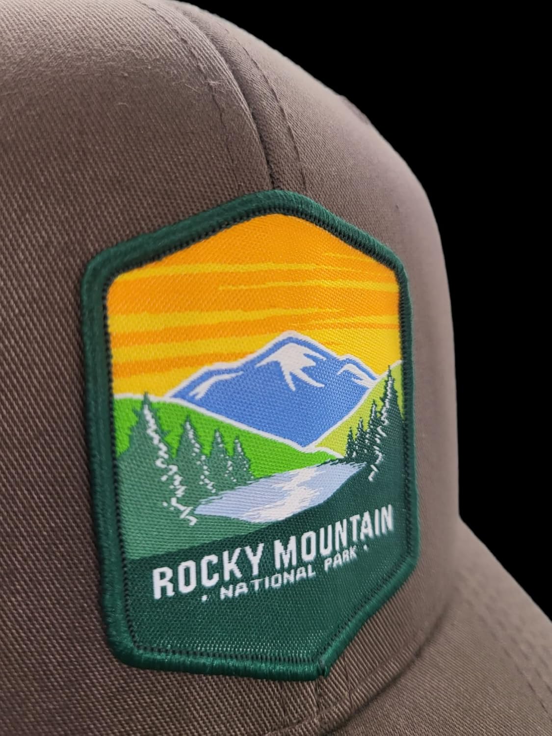 Rocky Mountain Trucker Hat w/Mesh Backing National Park Woven Patch