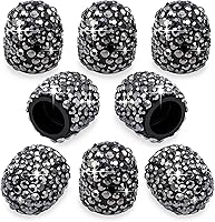 Vista 26 de 8 tapas de válvula de vástago de neumático con diamantes de cristal, a prueba de polvo, tapas universales para válvulas de neumáticos para Negro