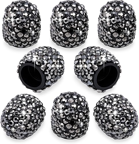 Vista 94 de 4 tapas de válvula de vástago de neumático con diamantes de cristal brillante, a prueba de polvo, tapas universales para válvulas de neumáticos