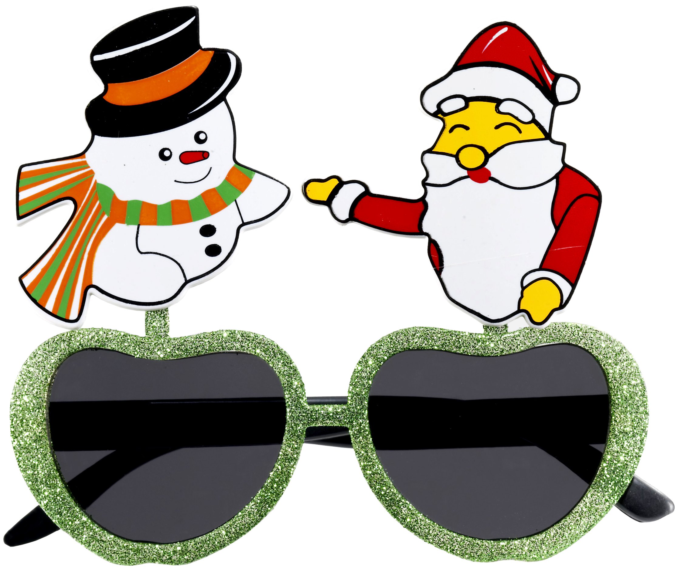Forum Novelties Novelty Holiday Glasses, Santa/Snowman, One Size