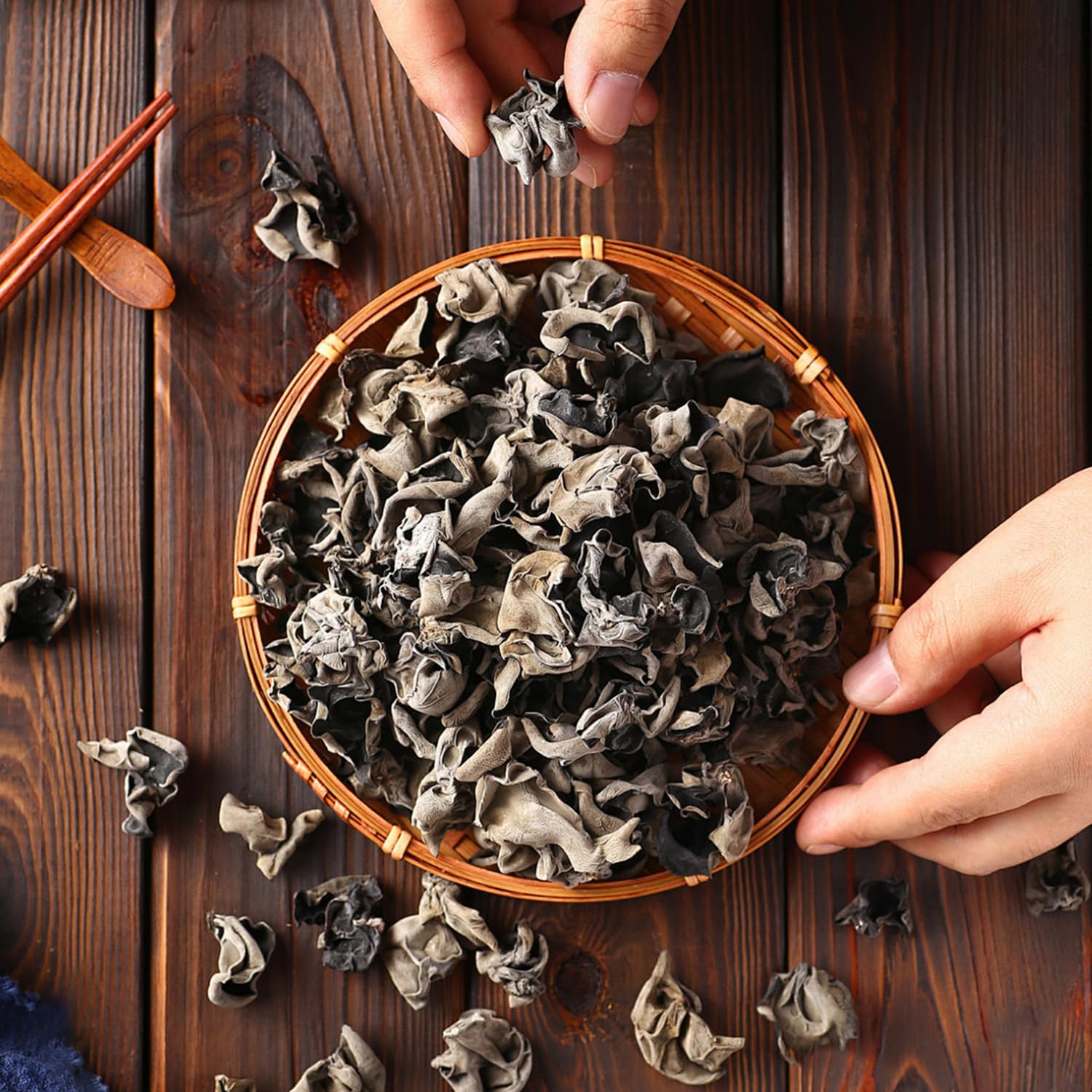 ZULHGVIN Dried Woodear Mushrooms 1.12 Pound Snow Fungus Black Fungus Wood Ear Mushrooms Fresh, Natural, Sun Dried, Vegetarian, Seasonal Picking18 Oz