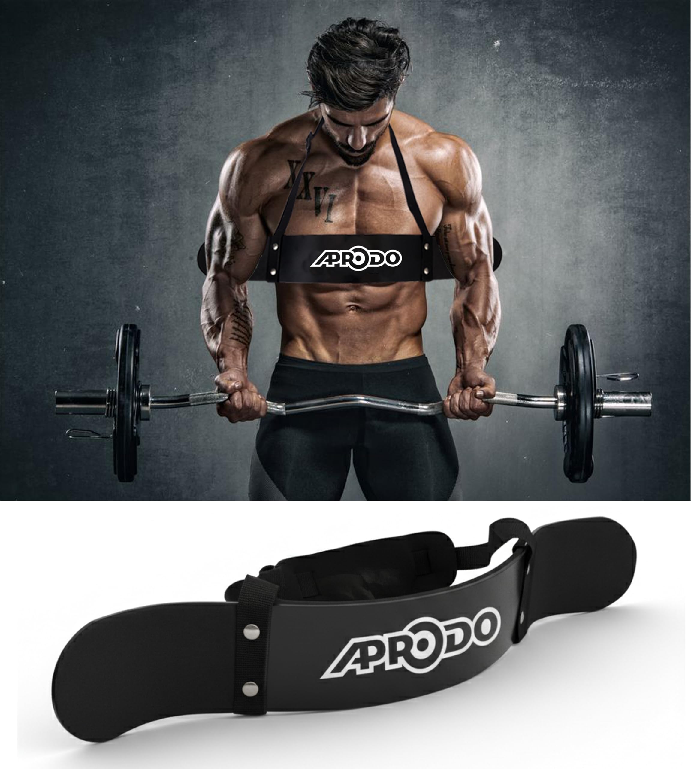 APRODO New Arm Blaster, Biceps Muscle Workout, Heavy Duty Thick Gauge, Padded, for Men & Women