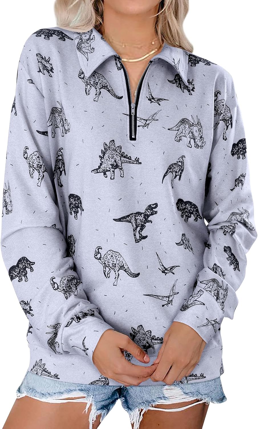 RMCMS Women Cute Dinosaur Graphic Prime Tees Ladies Bestie Fun Shirt Blouse Tops - Image 2