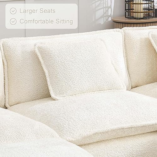 Miniatura 7 de GNIXUU Sofá modular de 110 pulgadas para sala de estar, moderno sofá en forma de U de chenilla, cómodo sofá modular con diván doble y espuma