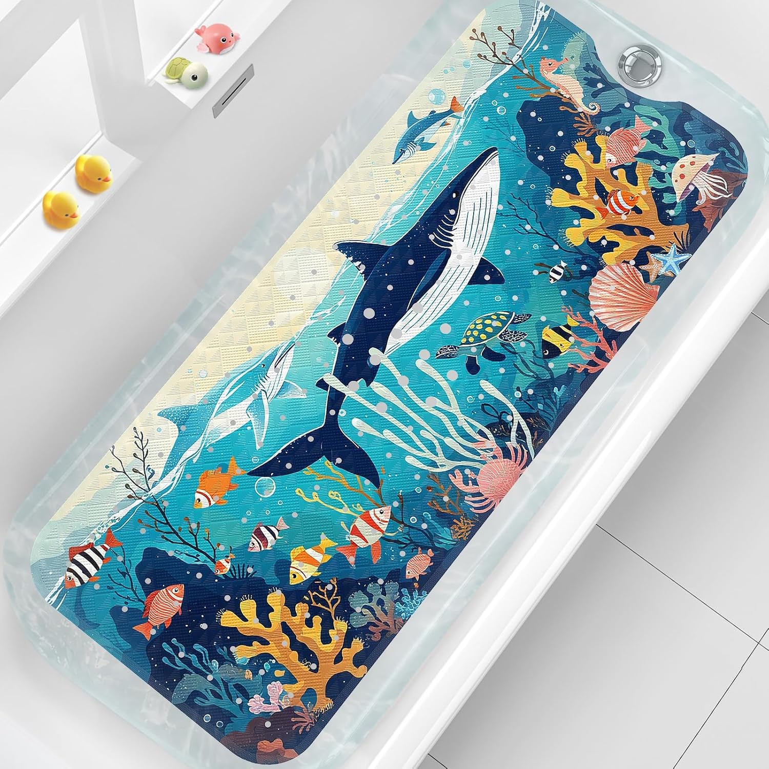 XIYUNTE Baby Bath Mat for Tub Non Slip Kids Bath Mat – 40″x16″ Extra Long Bathtub Mat Non Slip Kids, Eco-Friendly Toddler Bath Mats with Suction Cups for Secure Grip, Easy to Clean & Easy Drying