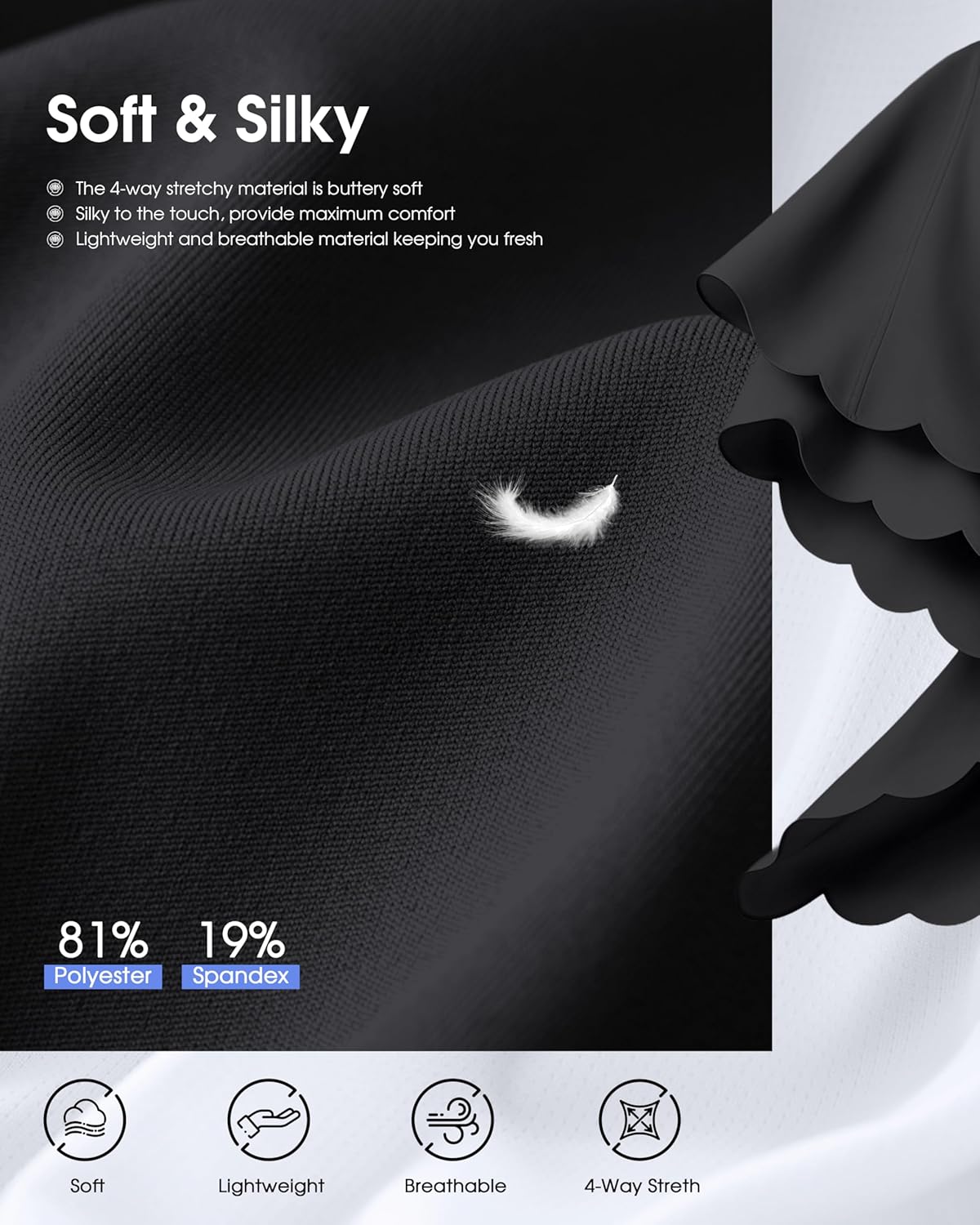 Viodia 18" Skorts for Woman with Scalloped Hem High Waisted Golf Tennis Women Skort Skirts with Pockets Dressy Casual - Image 5