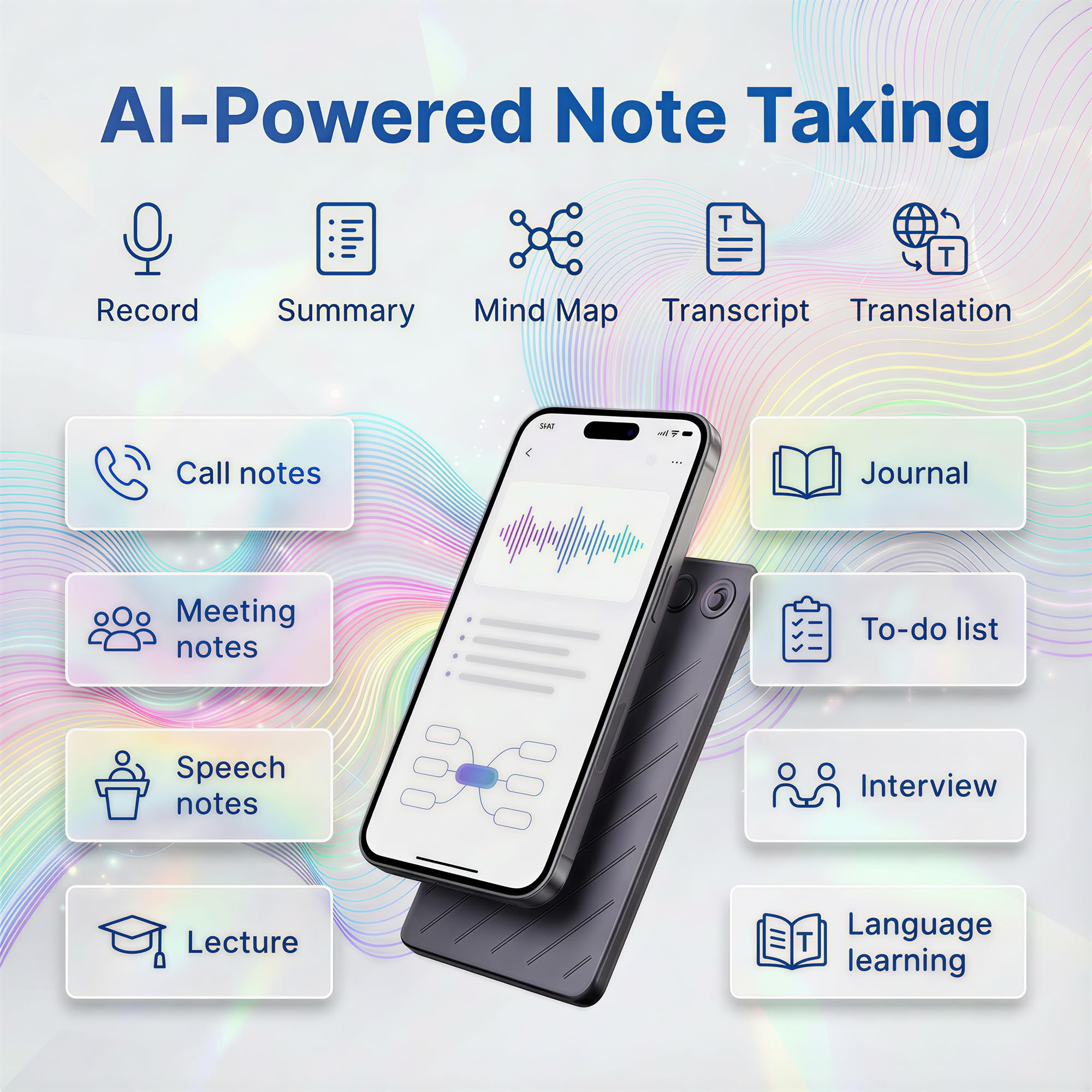 Amazon.com: AI Voice Recorder (64GB) – Real-Time Transcription